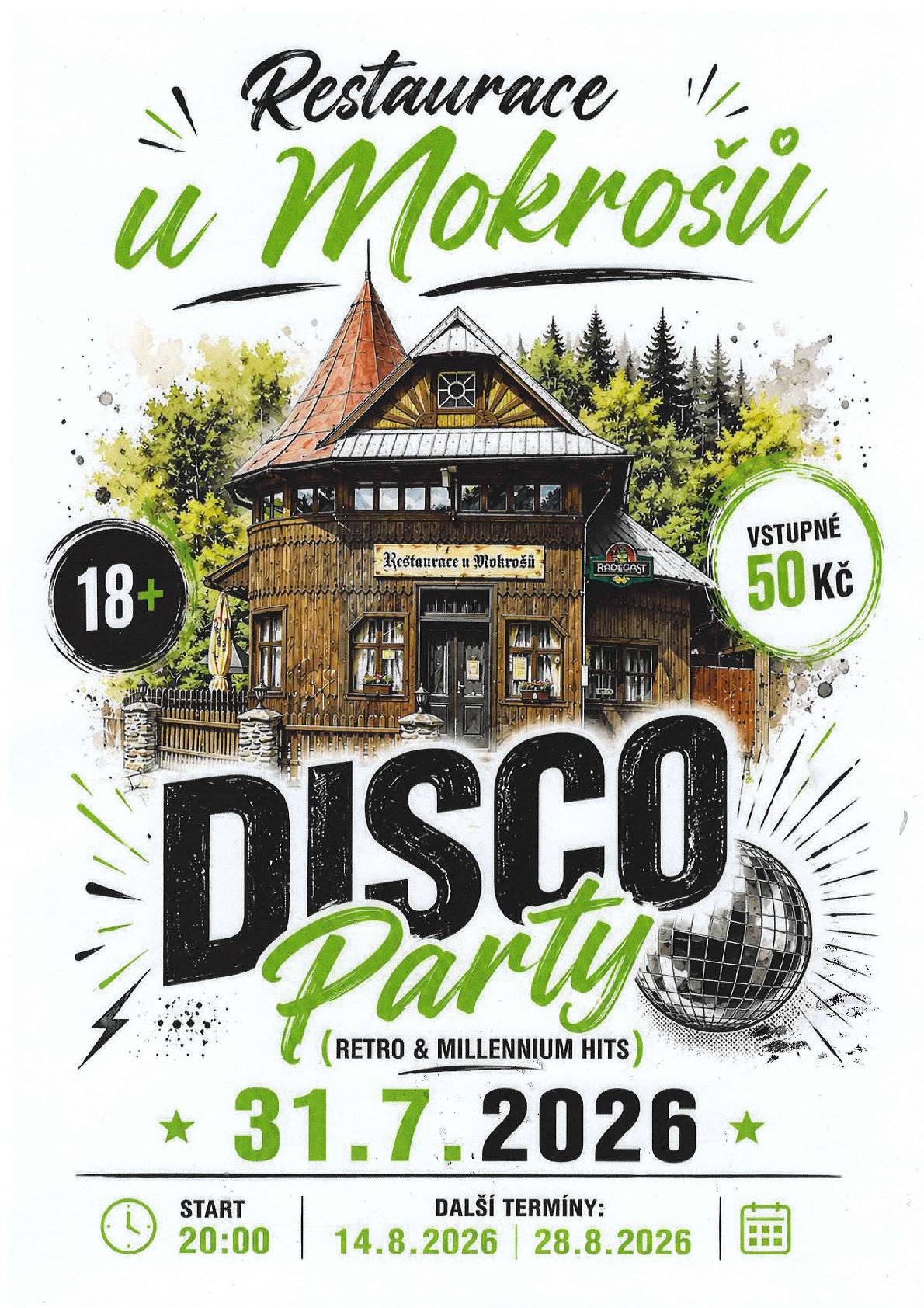 Pozvánka na diskotéku k Mokrošom