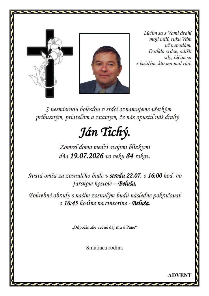 Tichý Ján- júl 2026