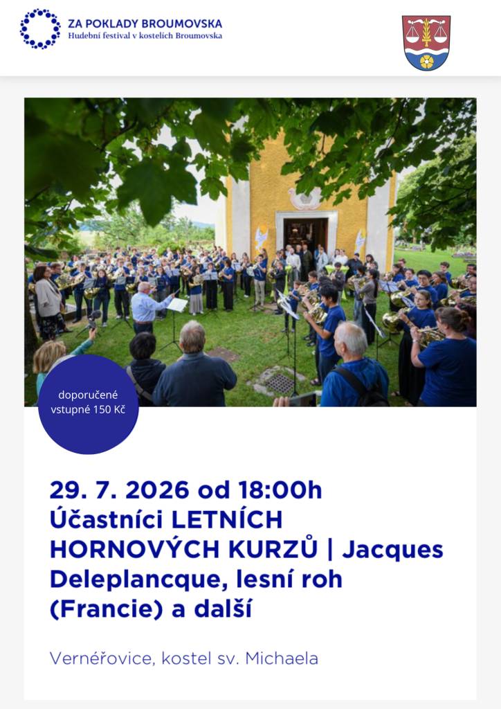 Ve středu 29. července 2026 od 18:00 - Kostel sv. Michaela archanděla ve Vernéřovicích