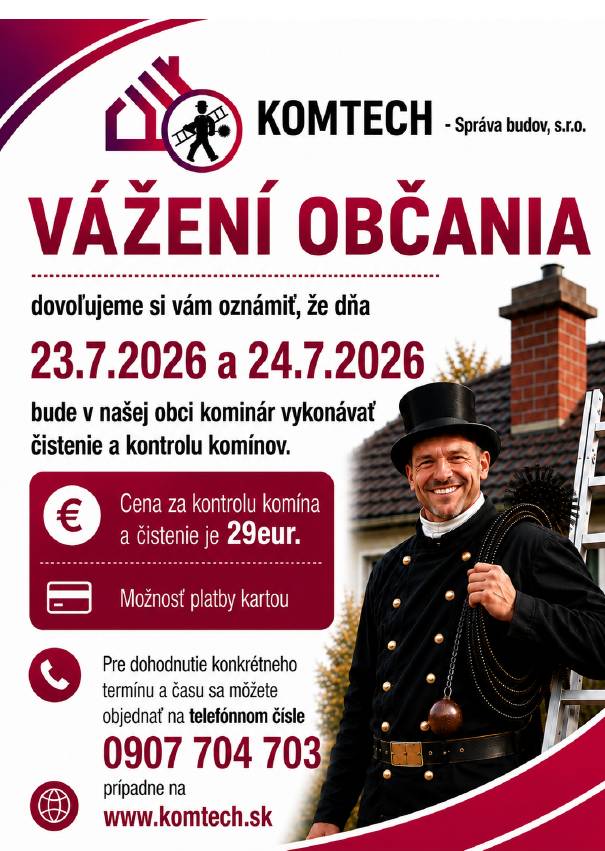 Čistenie a kontrola komínov