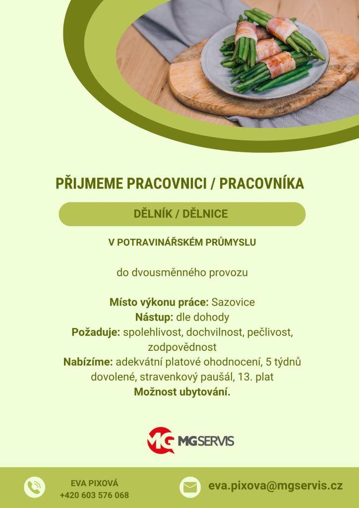 Nabídka práce v Sazovicích