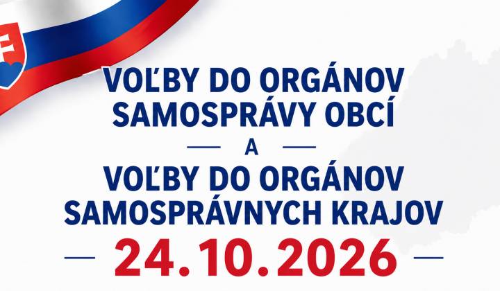 Oznamujeme Vám, že v sobotu 24. októbra 2026 sa na Slovensku budú konať SPOJENÉ VOĽBY do samospráv obcí a do orgánov samosprávnych krajov. Všetky potrebné informácie nájdete na našej web stránke v sekcii VOĽBY - REFERENDUM. Link nájdete v prílohe.