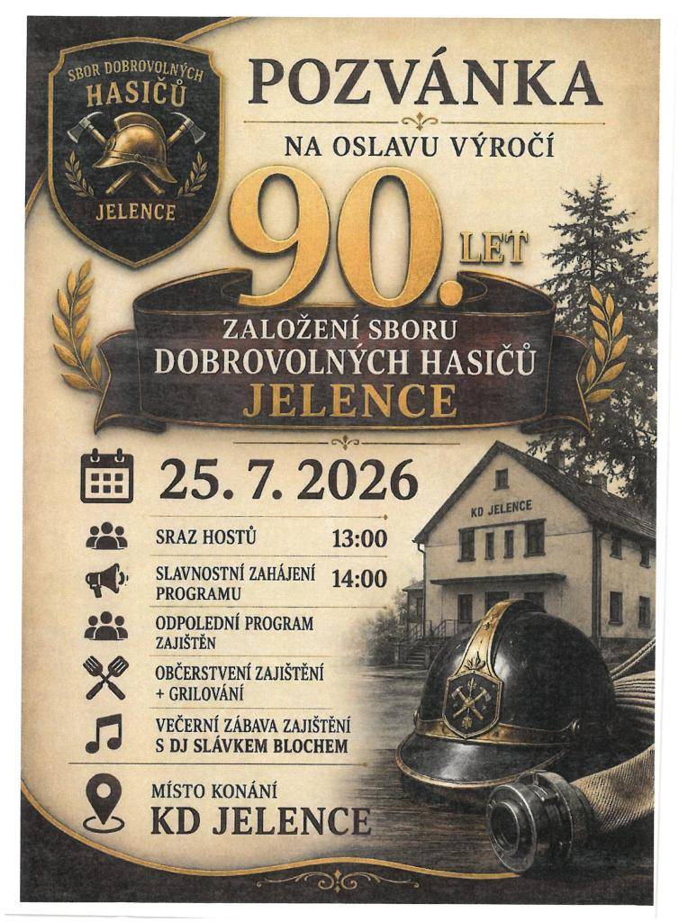 pořádá: SDH Jelence
