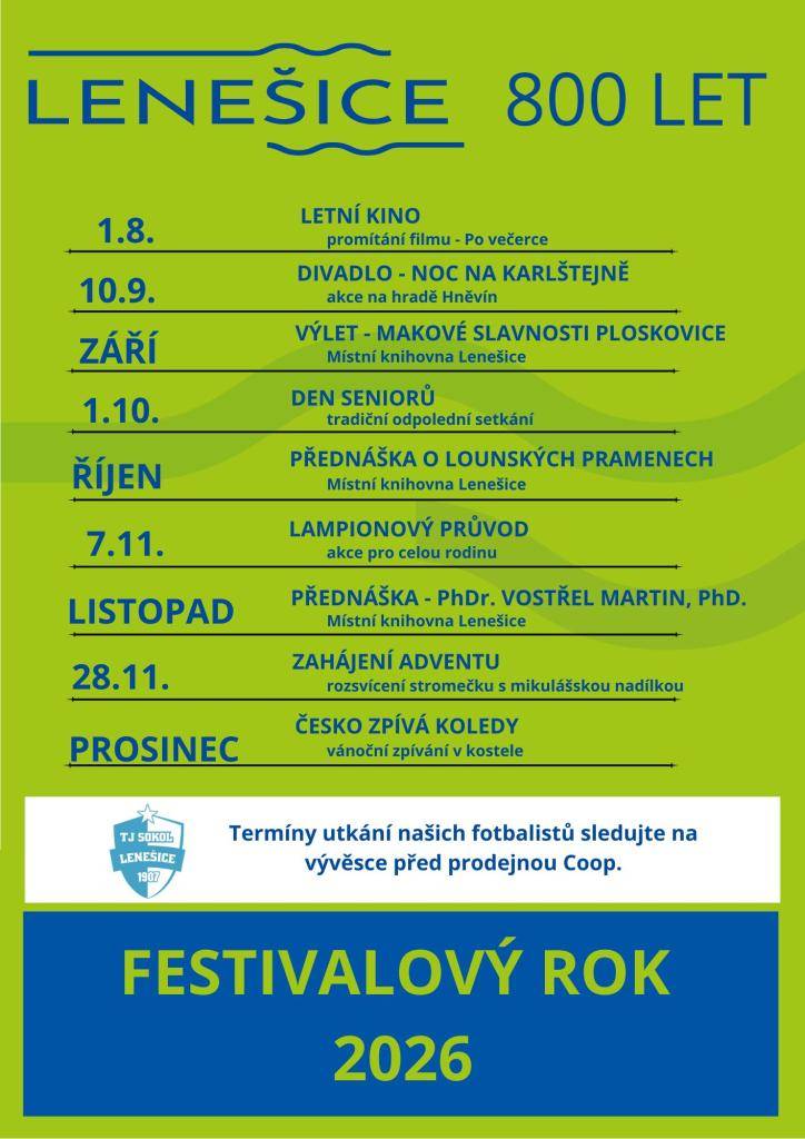 Festivalový rok 2026 - kulturní přehled na 2. pololetí