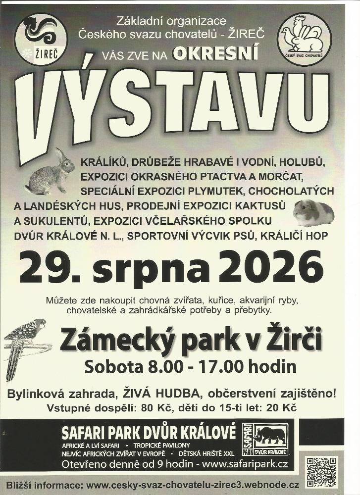 Chovatelská výstava Žireč 2026 29.8.2026