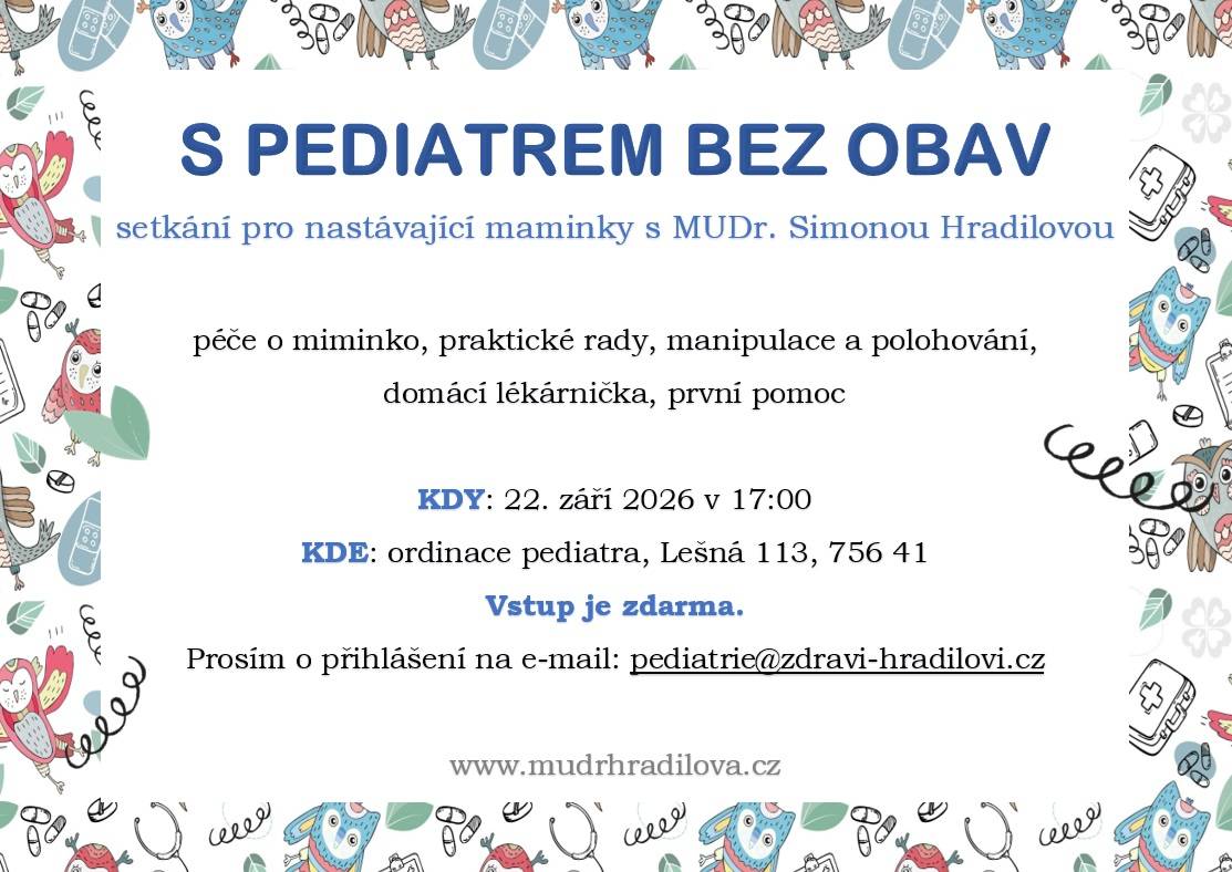 setkání pro nastávající maminky s MUDr. Simonou Hradilovou