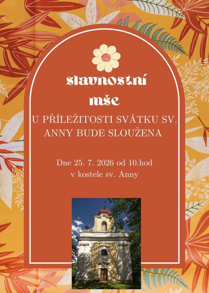 Tuto sobotu 25. července bude ve Škvorci při příležitosti svátku sv. Anny sloužena od 10:00 mše svatá, na kterou večer naváže pouťová veselice v hostinci U Zálabských. Přijďte vzdát hold patronce manželství a pobavit se na veselici s přáteli a sousedy.