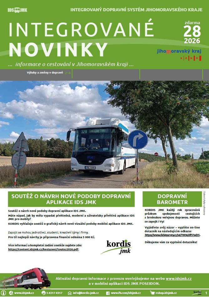 Informace o cestování v Jihomoravském kraji...