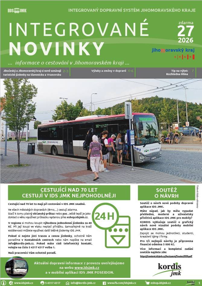 Informace o cestování v Jihomoravském kraji...