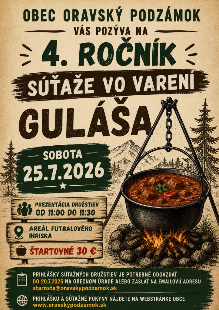 Vôňa guláša, dobrá nálada a priateľské súperenie sa opäť vracajú do Oravského Podzámku.
