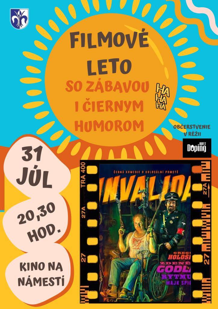 tretím filmovým snímkom v rámci kultúrneho leta bude v piatok 31. júla po zotmení slovenská komédia s prvkami čierneho humoru Invalid v podaní Gregora Hološku.