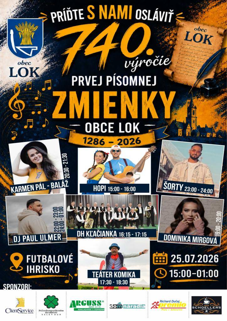 740. výročie prvej písomnej zmienky obce Lok