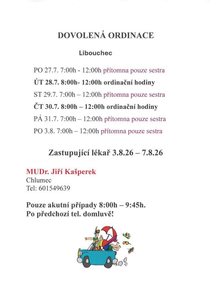 DOVOLENÁ ORDINACE LIBOUCHEC