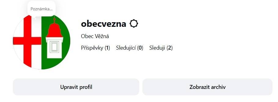 Vážení občané, Obec Věžná má svůj instagramový účet @obecvezna  Bude sloužit jako další informační kanál.  Budeme rádi, když účet budete sledovat.