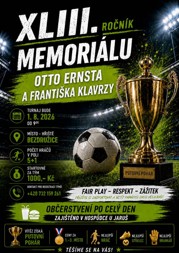 Přijďte si zasportovat. V hospůdce U Jaruš je zajištěno občerstvení.