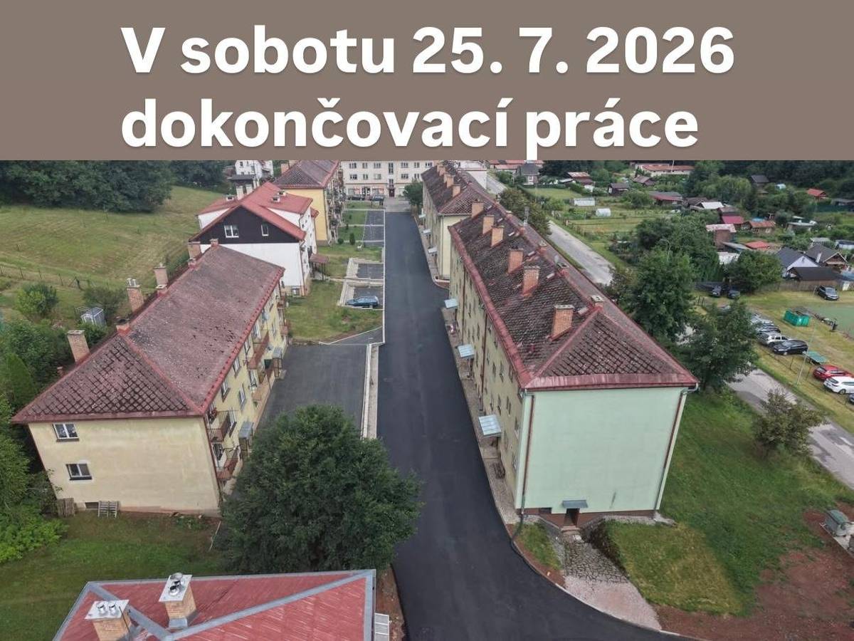 Zítra 25. 7. (sobota) budou probíhat v některých místech dokončovací a úklidové práce v této lokalitě. Neparkujte prosím v úsecích označených páskou. V případě potřeby budete požádáni o přeparkování vozidla. Děkujeme za pochopení a součinnost. V případě dotazů kontaktujte:  📞 Lukáš Skalský – 607 621 755 Obec Rudník