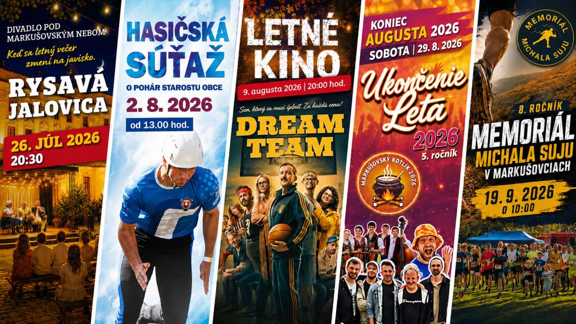 Leto je v plnom prúde a blížime sa k polovici prázdnin. Od posledného júlového víkendu až do konca septembra nás čaká niekoľko kultúrnych, spoločenských a športových podujatí.