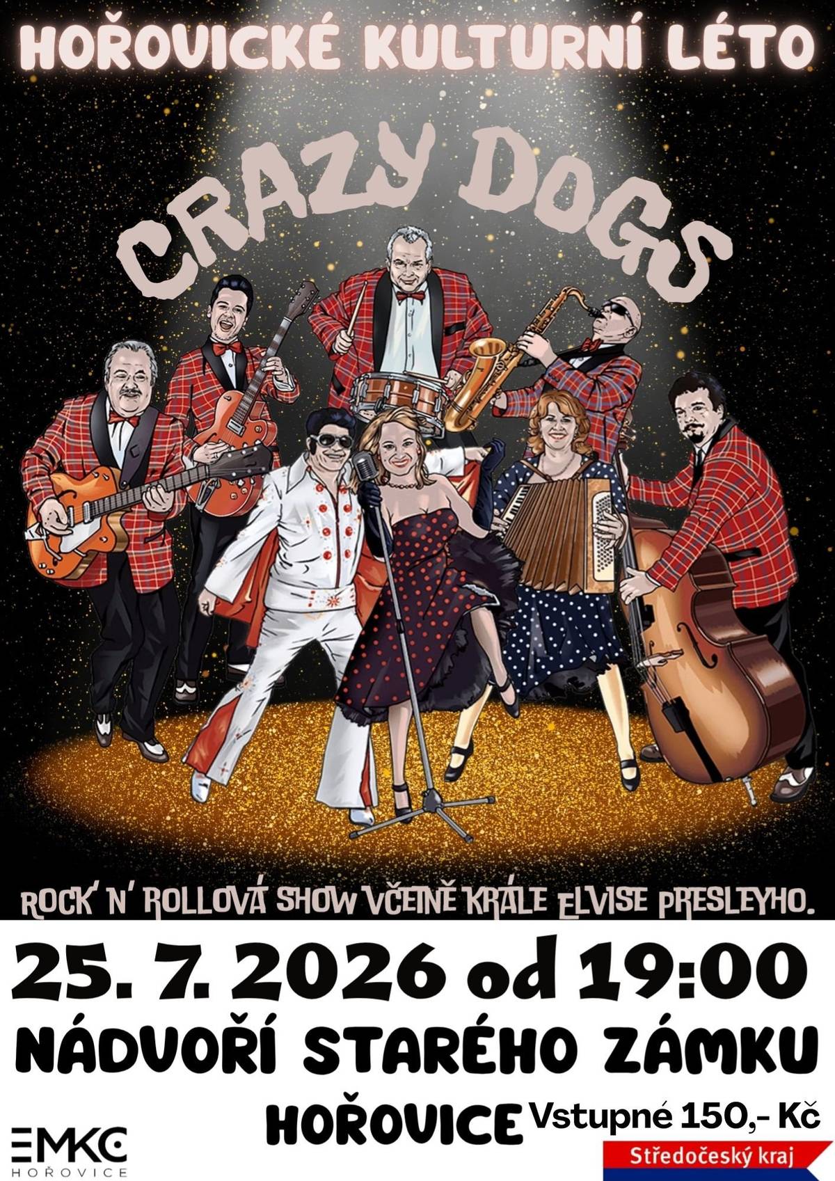 🔅Sluníčko svítí, počasí nám přeje a nádvoří Starého zámku se už pomalu chystá na večerní dávku rock’n’rollu!🎸     ⌚Dnes od 19:00 vás čeká koncert kapely Crazy Dogs a krále Elvise Presleyho! ⌚     🌞Přijďte si s námi užít krásný letní večer, zaposlouchat se do nestárnoucích hitů a zavzpomínat na dobu, kdy byl rock’n’roll ještě na začátku své velké cesty.🤘     🏃♀️Začínáme v 19:00 💸Vstupné na místě: 150 Kč