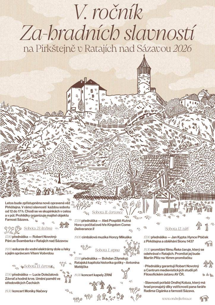 17:00 přednáška Bohdan Zilynskyj Ratajská kapitola historika gotiky  19:30 koncert kapely Zrní