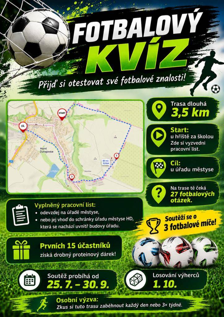 Fotbalový kvíz - soutěž probíhá od 25.7.2026 do 30.9.2026