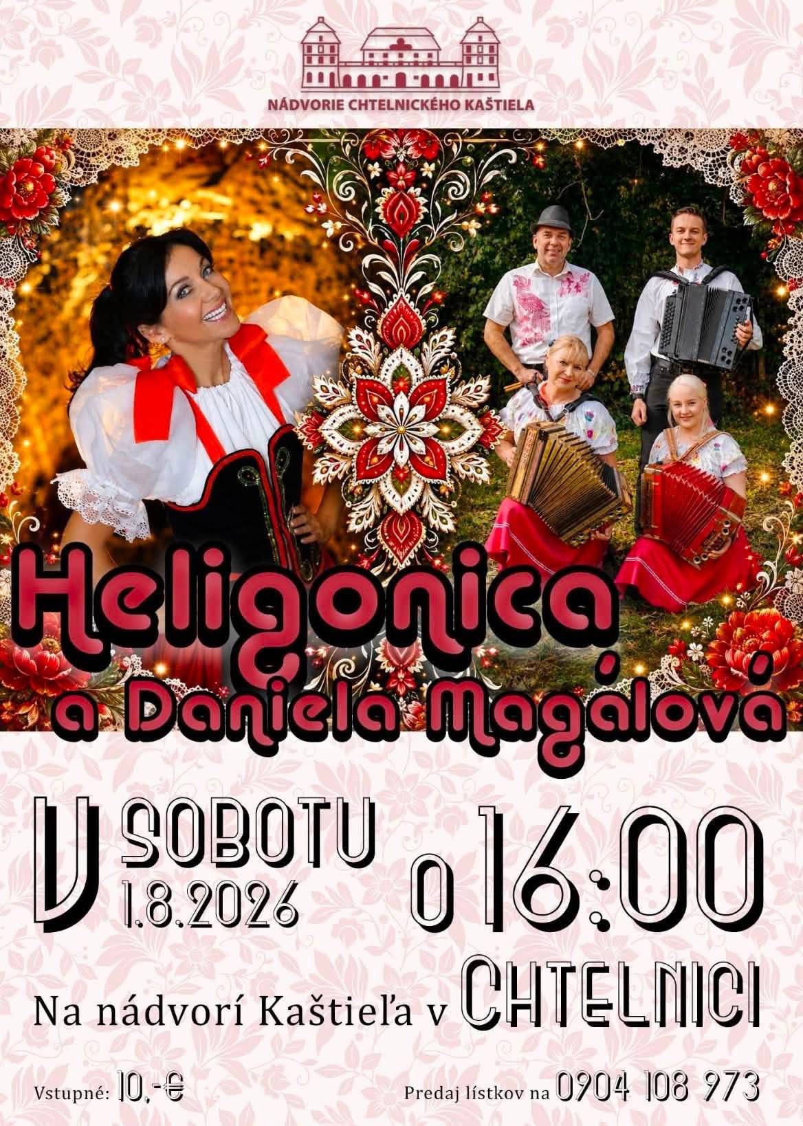 V sobotu 1.8. sa 16:00 hod. v areáli kaštieľa uskutoční koncert skupiny  Heligonica a Daniely Magálovej a po nej disko s DJ-om Jojom.