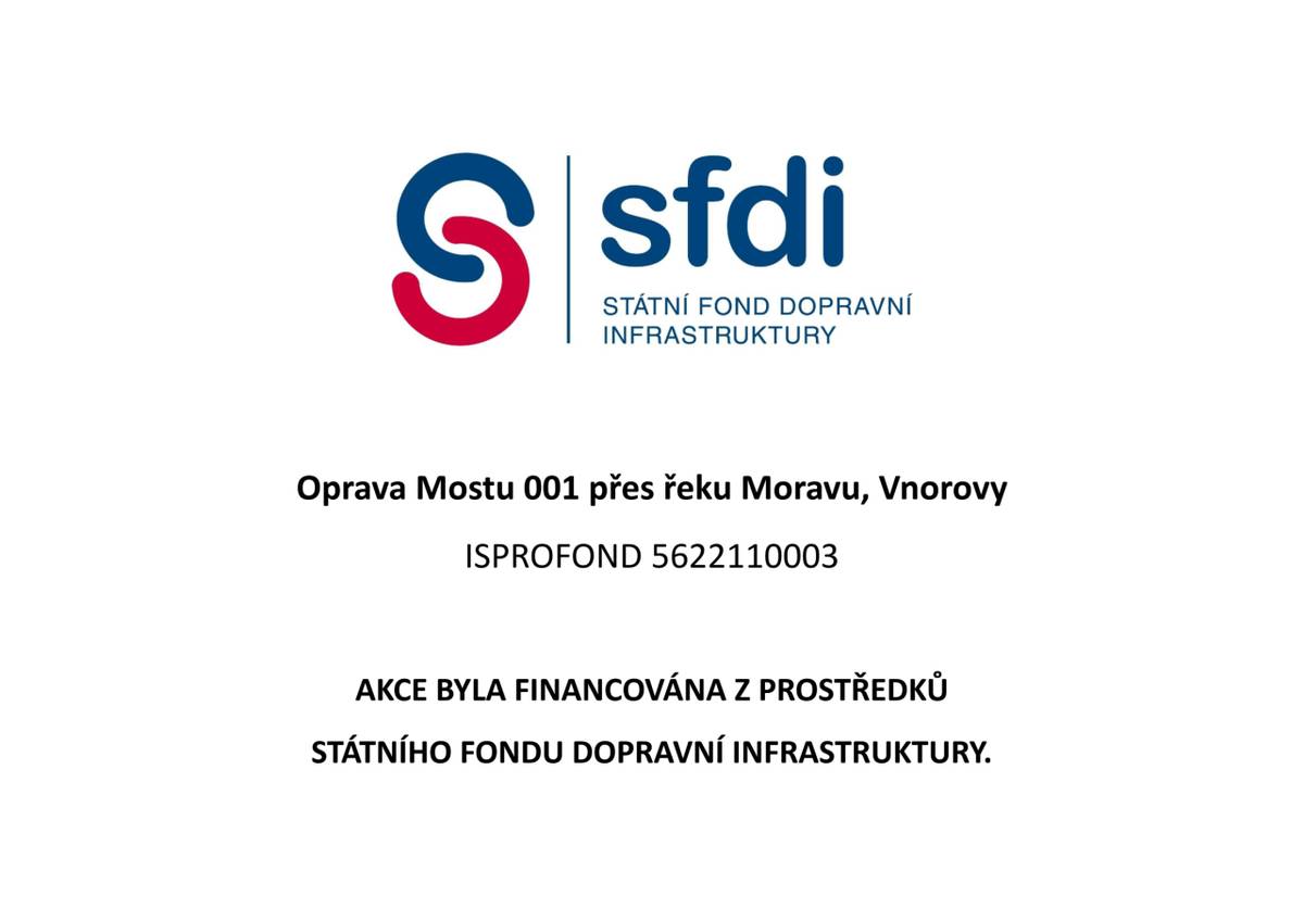 Oprava Mostu 001 přes řeku Moravu v obci Vnorovy byla úspěšně dokončena. Tato důležitá akce je financována z prostředků Státního fondu dopravní infrastruktury a má za cíl zlepšit podmínky pro dopravu v oblasti.