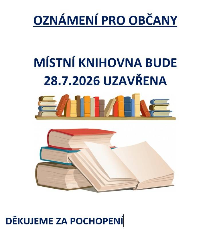 Knihovna 28.7.2026 uzavřena