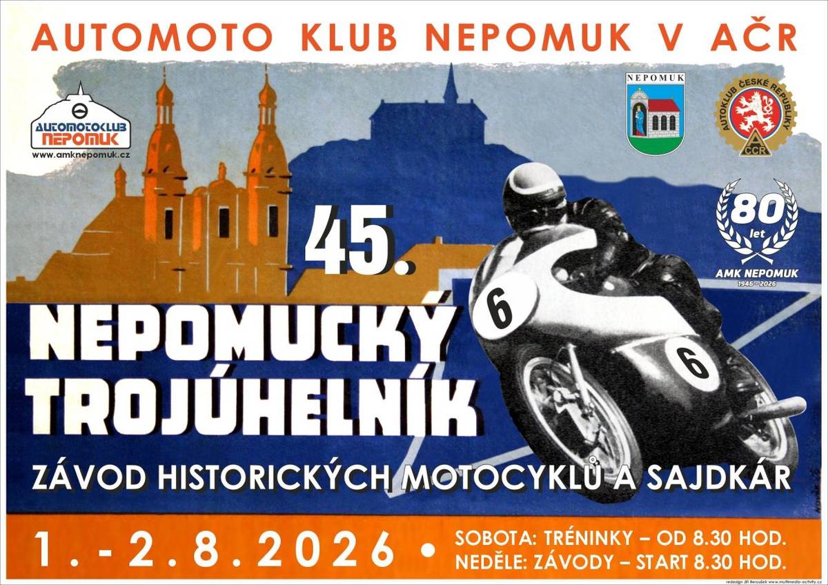 Z důvodu konání závodů Nepomucký trojúhelník dojde k uzavírkám.