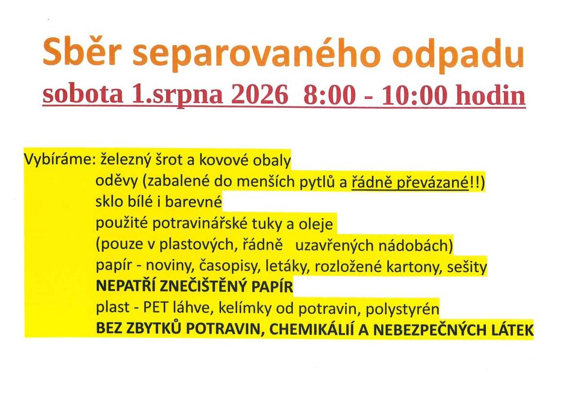 sobota 1. srpna 8:00 - 10:00 hodi