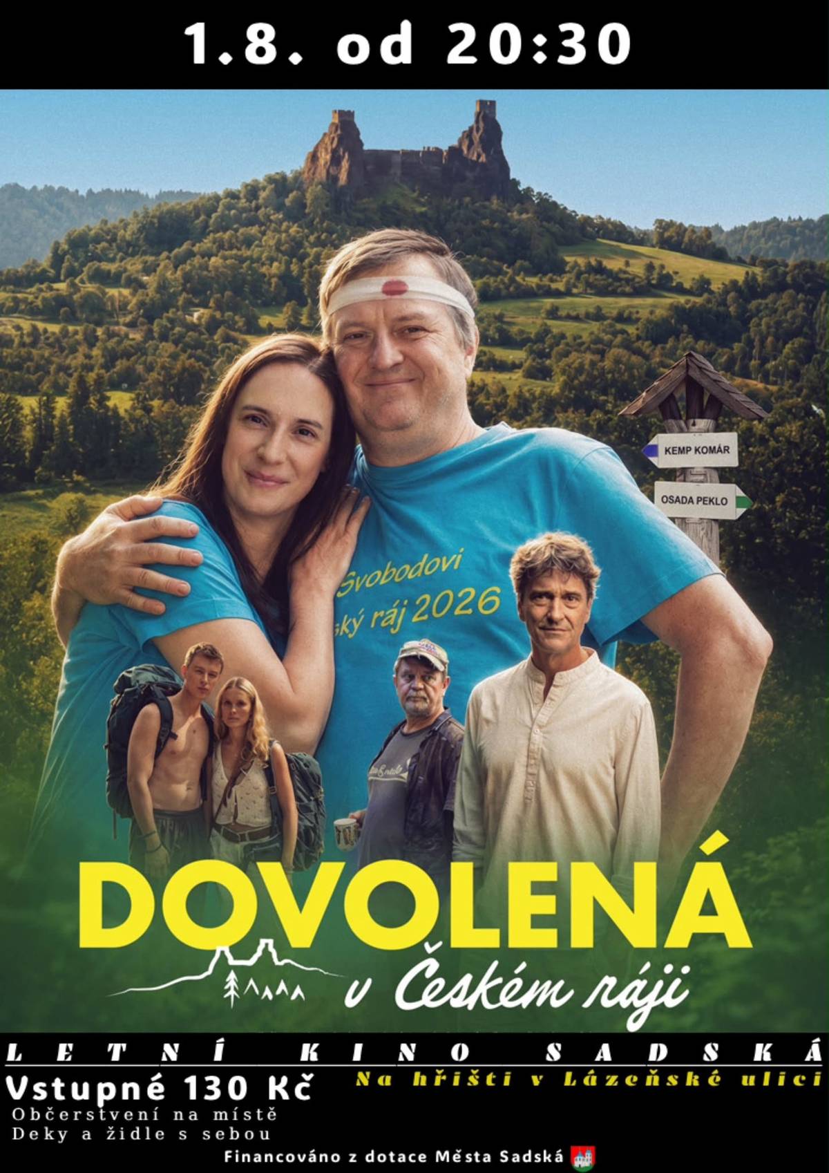 Zveme Vás na druhé letošní promítání na hřišti v Lázeňské ulici.  Film Dovolená v Českém ráji je na programu tuto sobotu 1. 8. 2026 od 20:30.  Prodej vstupenek i občerstvení bude zajištěn na místě. Doporučujeme přinést si vlastní deky či skládací židle.