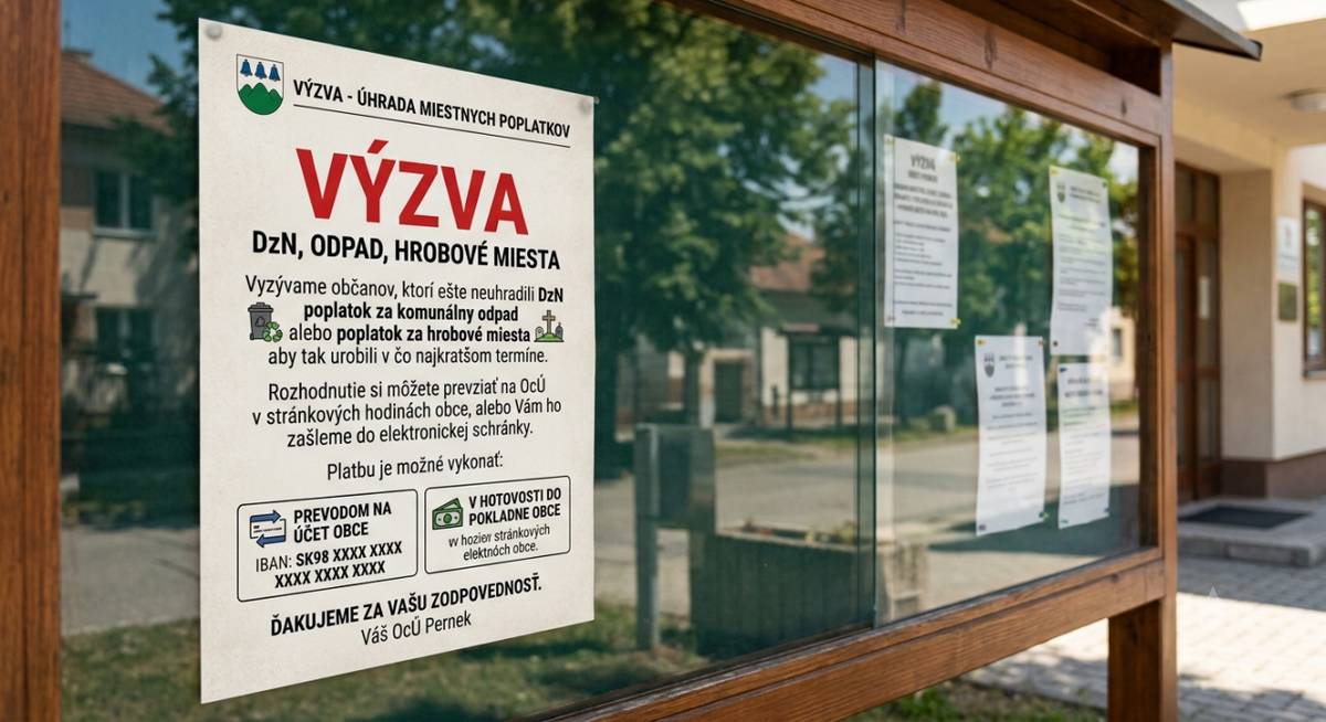 Vyzývame občanov, ktorí ešte neuhradili DzN aby tak urobili v čo najkratšom termíne.Rozhodnutie si môžete prevziať  na OcÚ v stránkových hodinách obce, alebo Vám ho zašleme do elektronickej schránky.Platbu je možné vykonať prevodom na účet obce, alebo v hotovosti do pokladne obce.