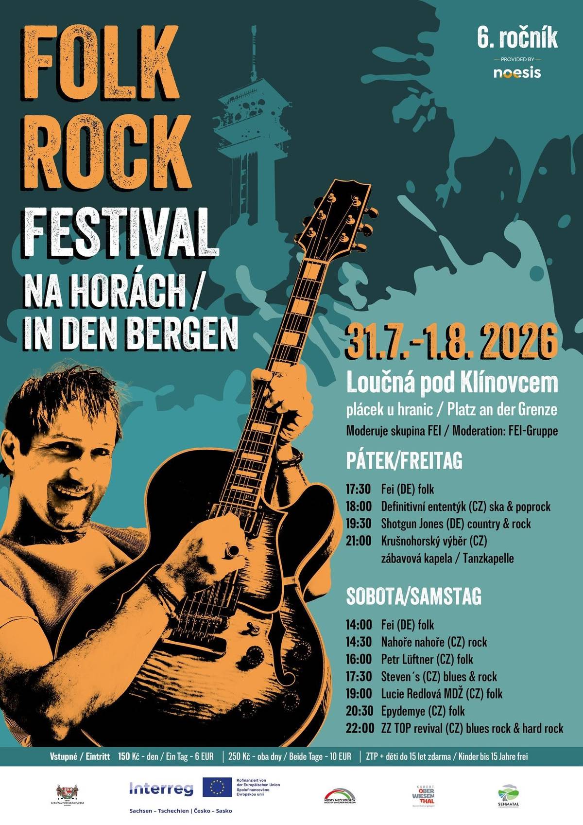 Srdečně vás zveme na 6. ročník Folk Rock Festivalu na horách, který se uskuteční 31. července a 1. srpna 2026 na plácku u hranic v Loučné pod Klínovcem. Během dvou dnů se můžete těšit na pestrý program českých i německých kapel, skvělou atmosféru, dobré občerstvení a společné setkání pod širým nebem v jedinečném prostředí Krušných hor.  Přijďte si užít tradiční letní festival s námi. Těšíme se na vás!