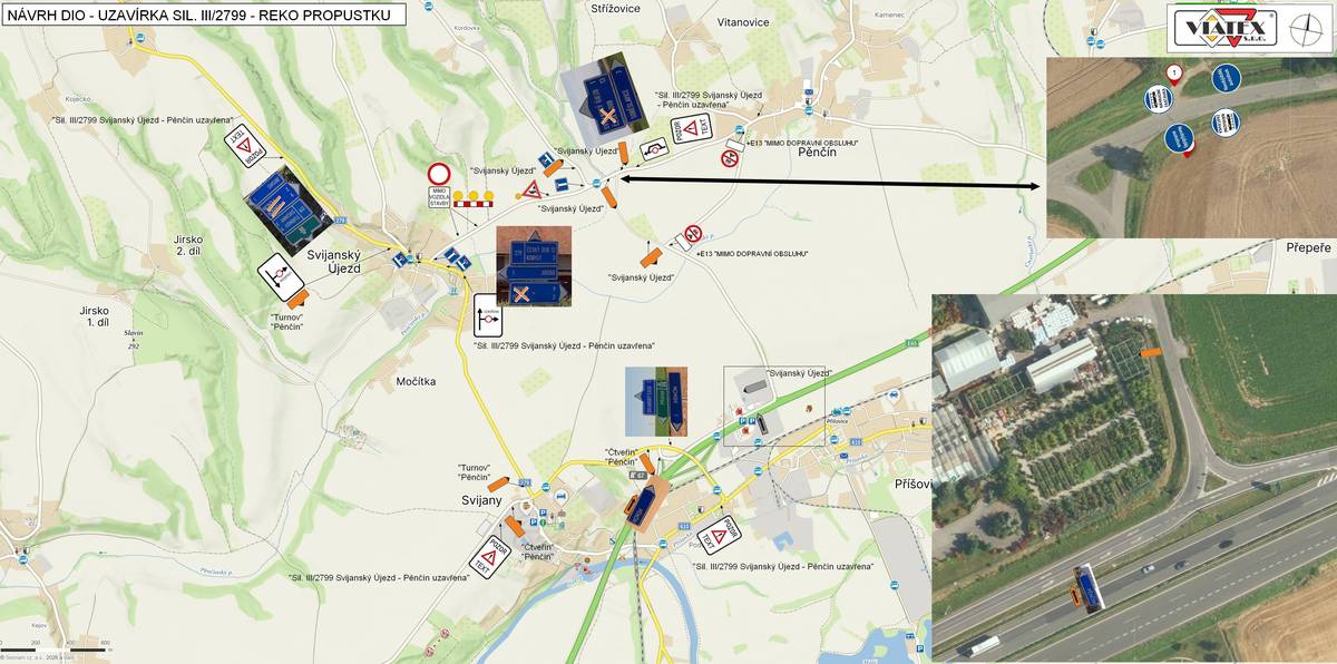 Od pondělí 27. července do úterý 1. září 2026 bude z důvodu rekonstrukce mostu zcela uzavřena silnice III/2799 ve Svijanském Újezdu. 🚗 Objízdná trasa bude vedena po silnicích II/279 a III/27911, kolem čerpací stanice Shell, zahradnictví Dike až do Loužku. Po dobu uzavírky dojde také ke změnám autobusových linek a obsluhy některých zastávek: https://www.iidol.cz/zmeny-provozu/?changeId=646 🗺️ Přehled dopravního omezení naleznete v přiložené mapce.