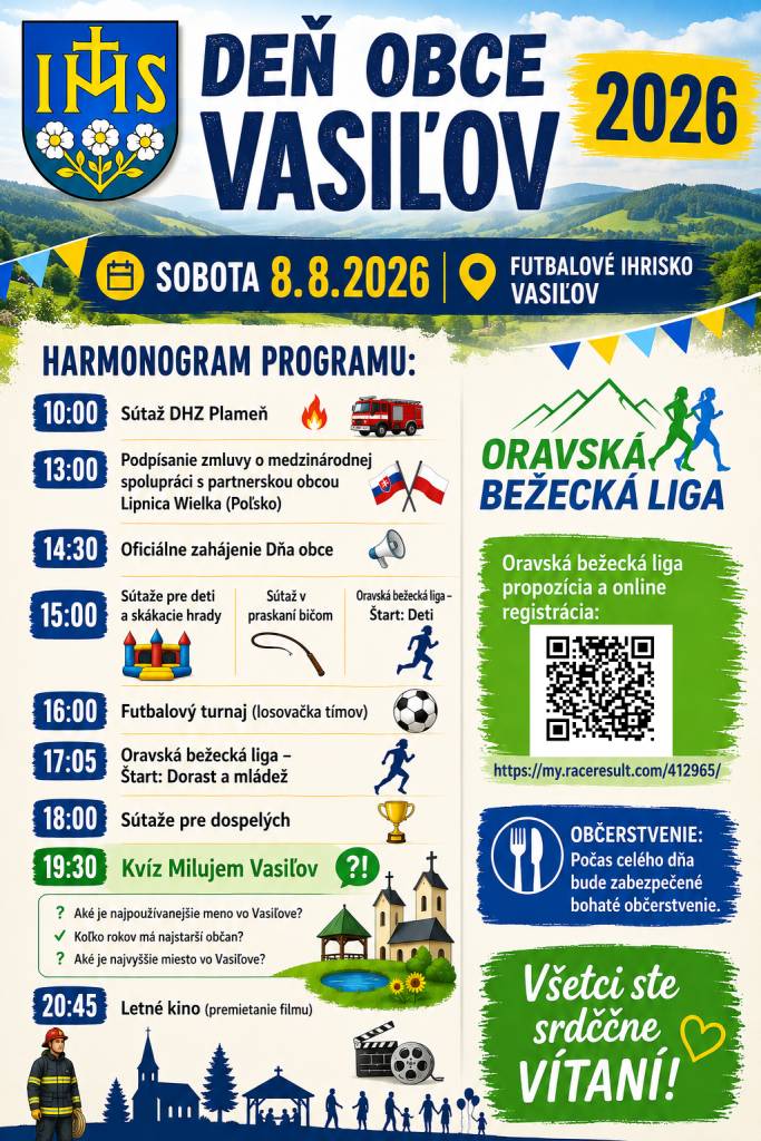 Dňa 8. augusta 2026 sa v obci uskutoční Deň obce s bohatým programom.