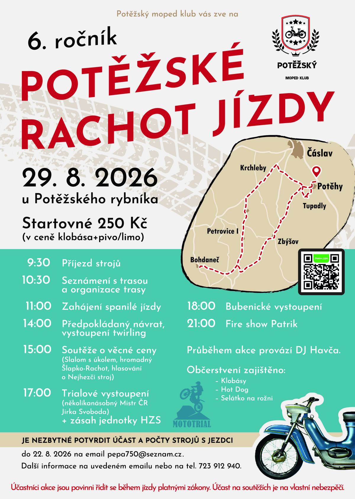 V Potěhách zaburácí silné motory v sobotu 29.8.2026