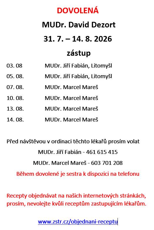 dovolená, zástup