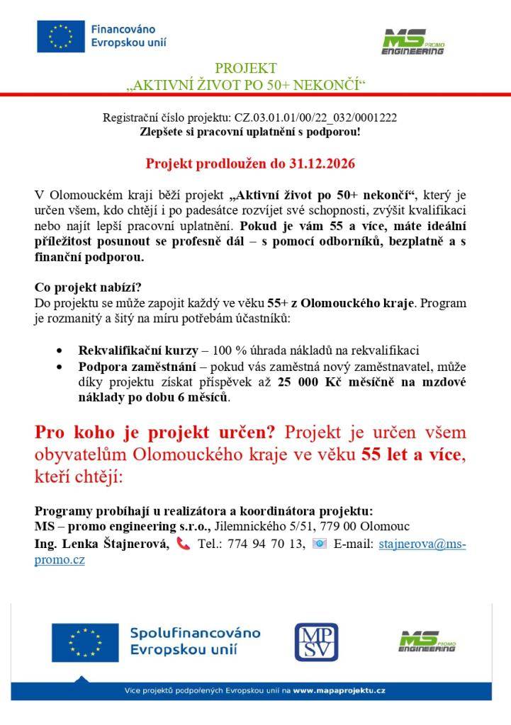 Realizace projektu je prodloužena do 31.12.2026!