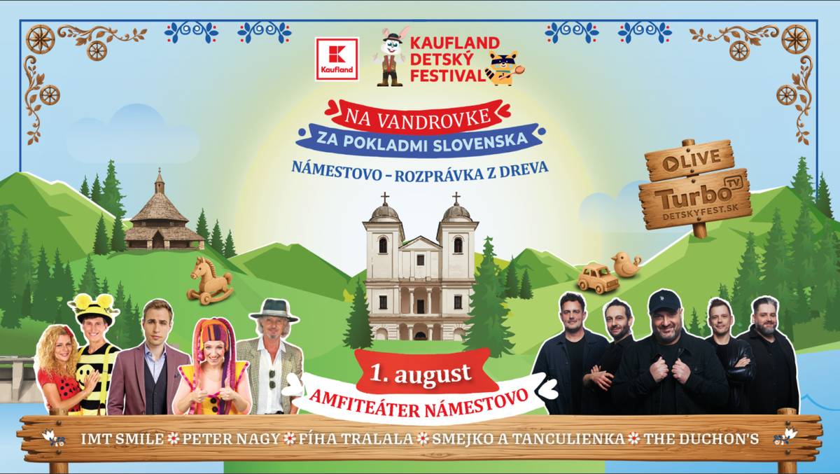 Spoločnosť Kaufland a mesto Námestovo vás srdečne pozývajú na rodinné podujatie tohto leta, ktorým je Kaufland Detský festival.