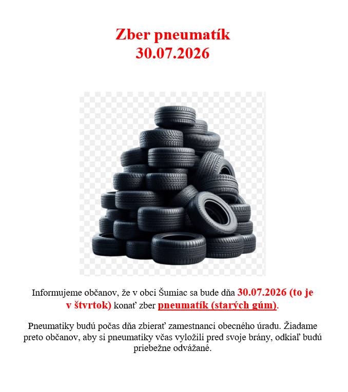 * 30.07.2026  * priebežne počas dňa po uliciach obce