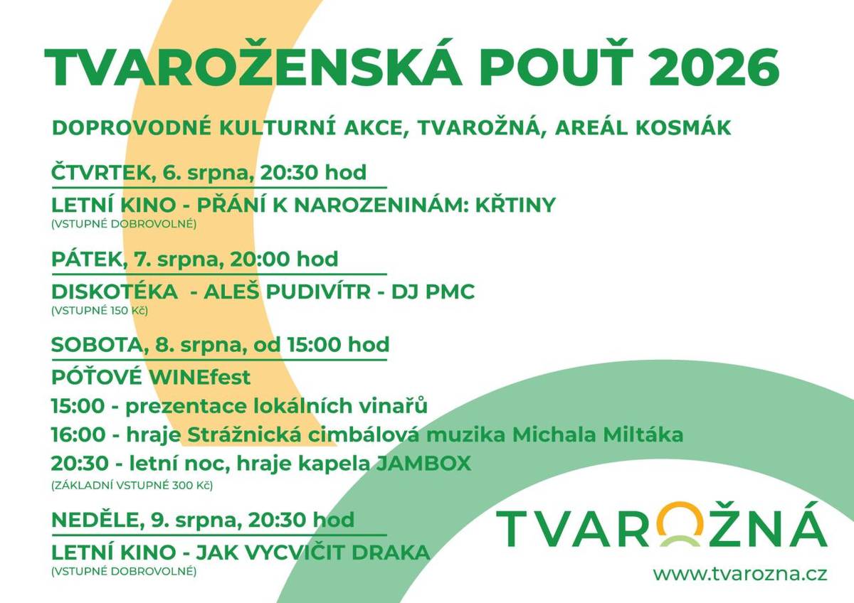 Doprovodné kulturní akce v areálu Kosmák.