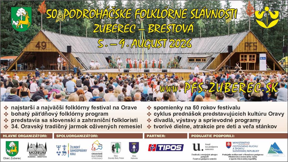 Podroháčske folklórne slávnosti - jubilejný 50. ročník - srdečne pozývame