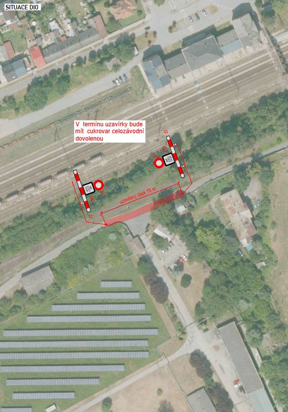 Z důvodu realizace prací na účelové komunikaci do Kojetína (okolo býv. Ingstavu a lihovaru) bude v termínu od 30.7.2026 do 7.8.2026 průjezd zakázán.