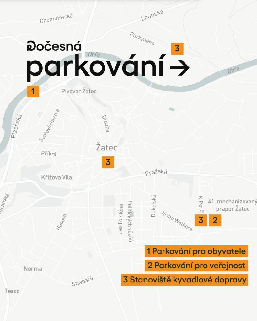 Představujeme informace o parkování v Žatci v průběhu letošní Dočesné.