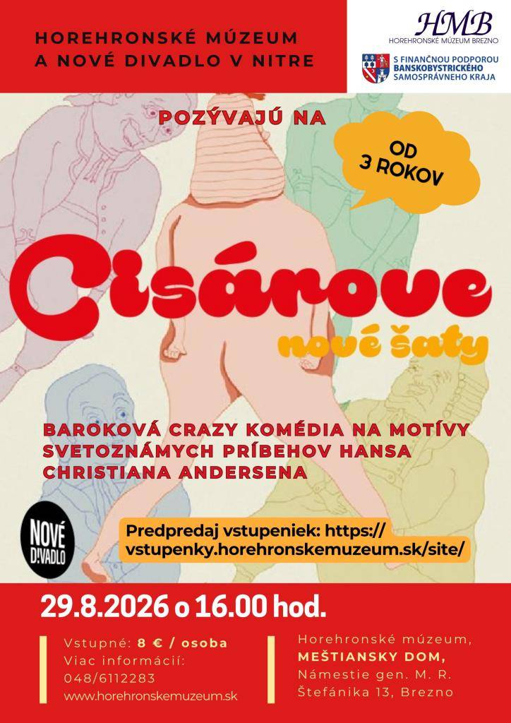 V sobotu 29.8.2026 o 16:00 hod. vás pozývame Horehronského múzea ukončiť leto vo veľkom, barokovom štýle.  Na záhrade Meštianskeho domu č. 13 vyrastie replika barokového divadla so všetkým, čo k tomu patrí – bohatá výprava, maľované kulisy, portálové stĺpy zdobené sochami, červená opona ia iné.