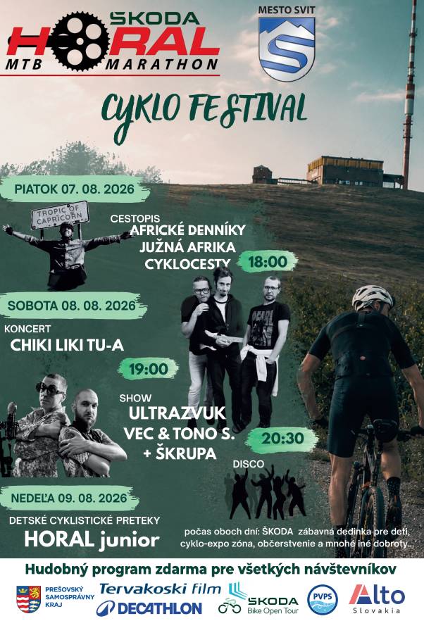 cyklomaratón  štart vo Svite, prechod aj cez Liptovskú Tepličku  Viac na: