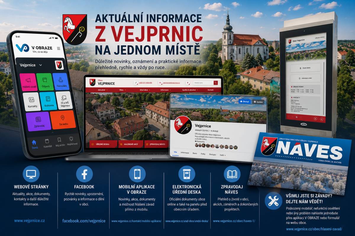 Obec zveřejňuje informace několika způsoby, aby se k občanům dostaly co nejspolehlivěji.   Přinášíme proto přehled možností, kde můžete pravidelně sledovat dění v obci, důležitá oznámení i praktické informace.
