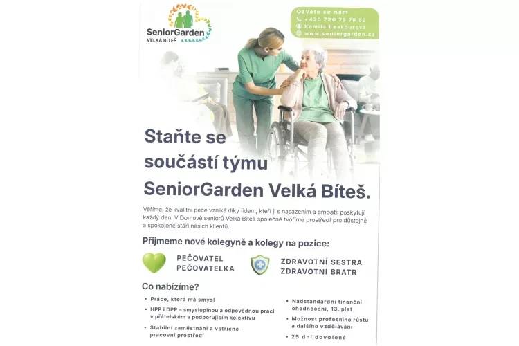 SeniorGarden - nabídka práce