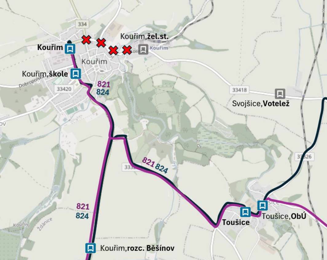 Oprava sil. III/33418 (Okružní) v Kouřimi.