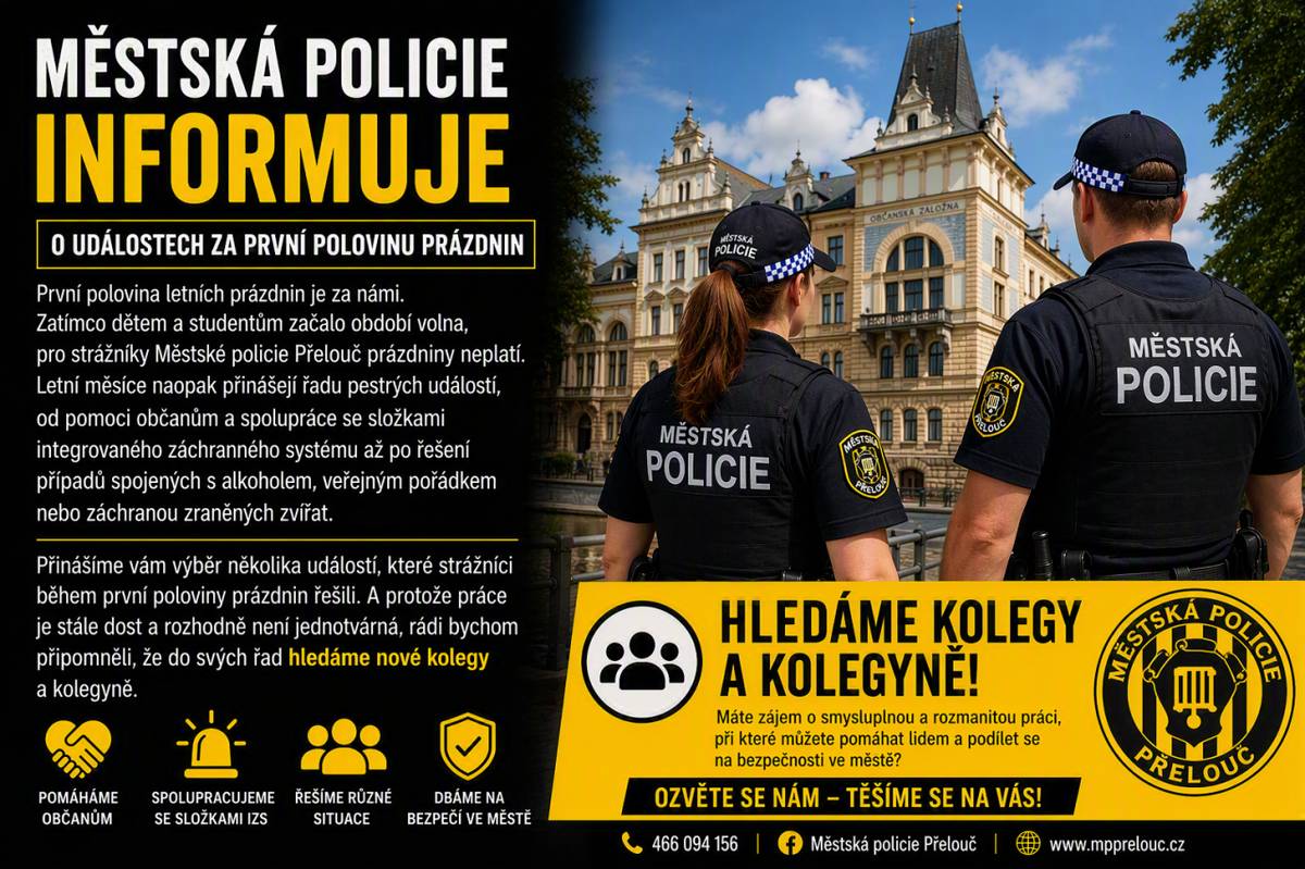 Láká tě rozmanitá práce a chceš se podílet na bezpečnosti ve městě? Staň se strážníkem