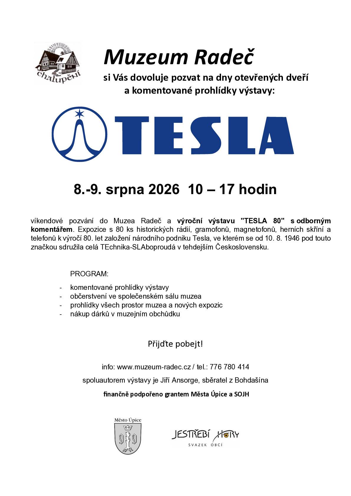 8. – 9. srpna 2026, 10 – 17 hodin Sdečně zveme!